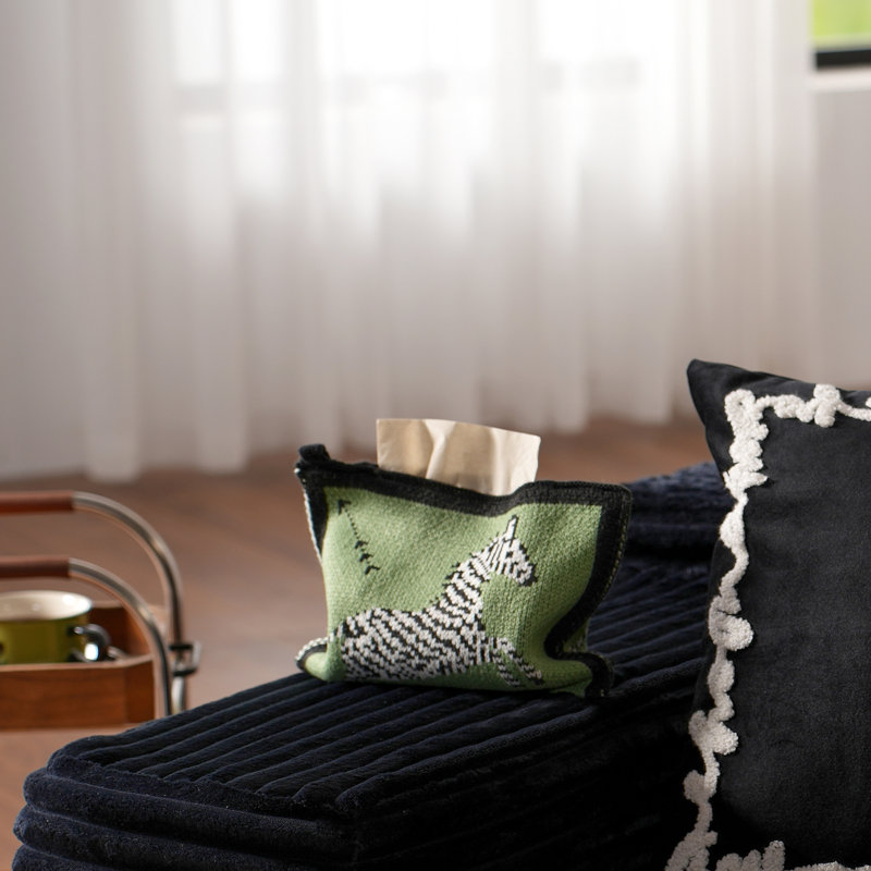 Kustas 2-Piece Corduroy Sectional Sofa Bed - Black