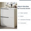 Meuble-lavabo autoportant 30 po blanc avec lavabo en céramique, conception cannelée et tiroirs à fermeture en douceur | Idée cadeau-1130958185