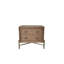 Table de chevet 2 tiroirs avec finition latte brune, bois massif moderne et chic