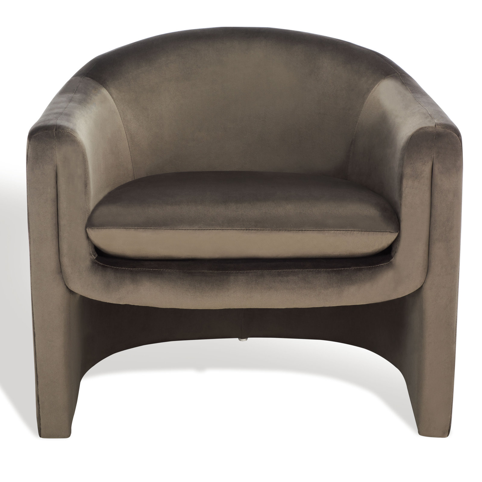 Pollman Barrel Chair, Dark Brown Velvet