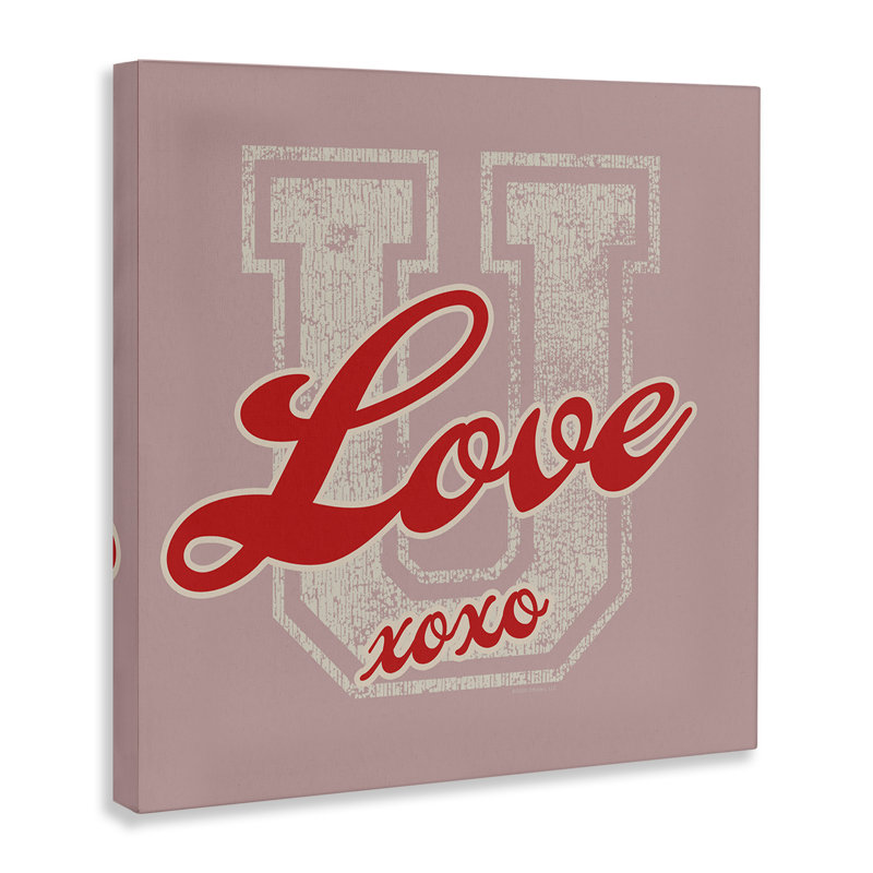 Art mural Love U Xoxo, H 36 po x l 36 po