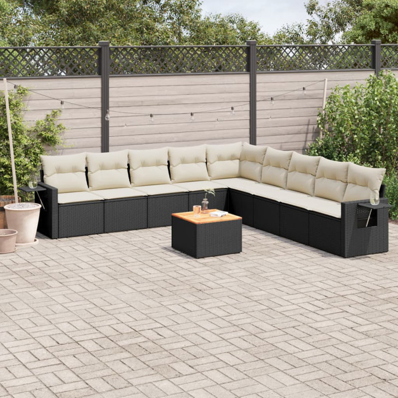 Vidaxl Garden Sofa Set Black