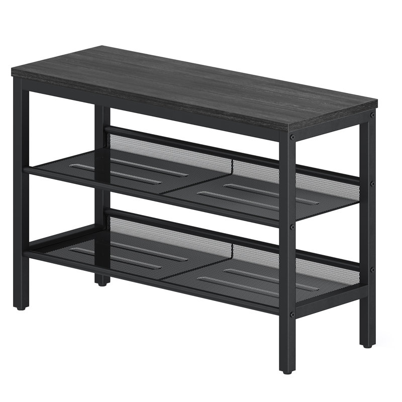 Ladarious 9 Pair Shoe Storage Bench, black