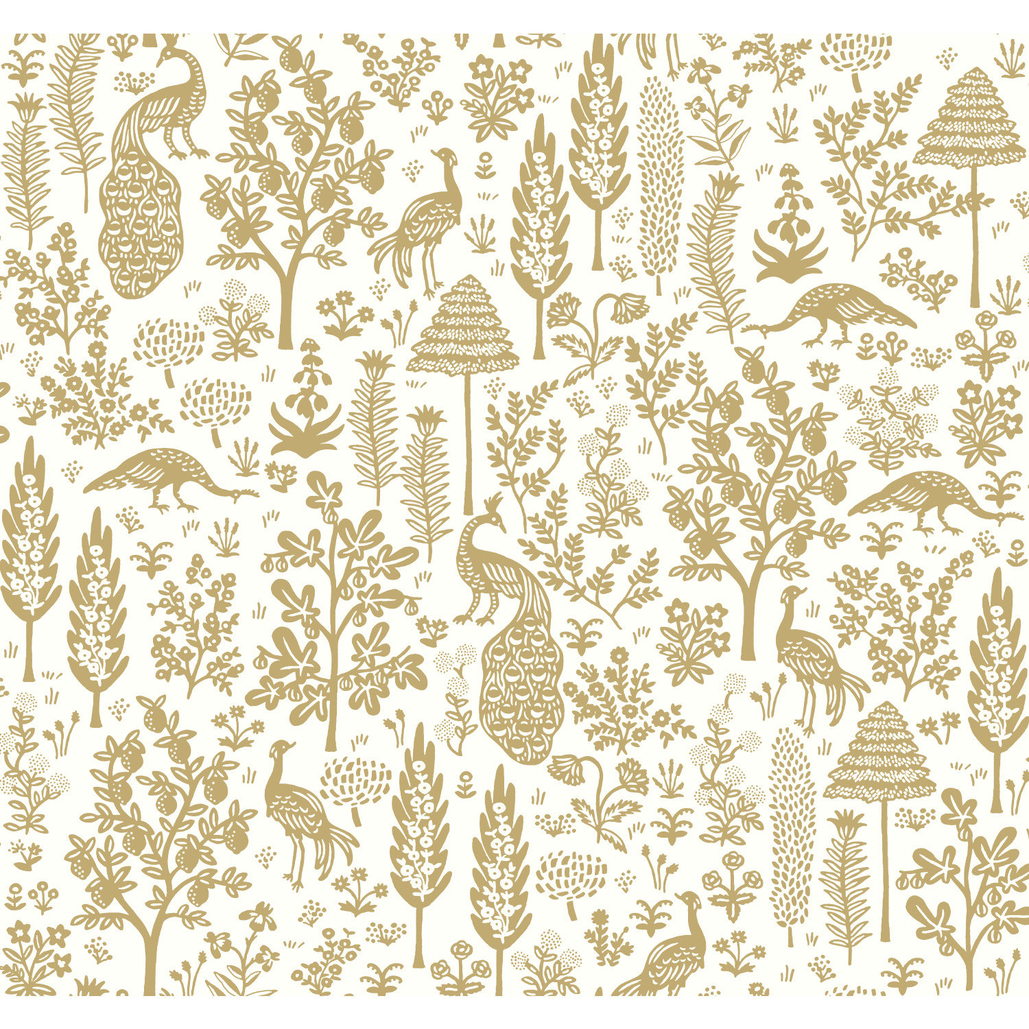 Menagerie Toile Wallpaper Roll, Beige