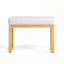 shoe-changing bench with a wooden frame and a soft cushioned seat-115750490