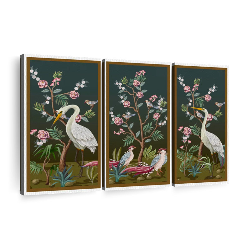 «Cranes» sur toile, H 28 po x l 45 po x P 1,25 po