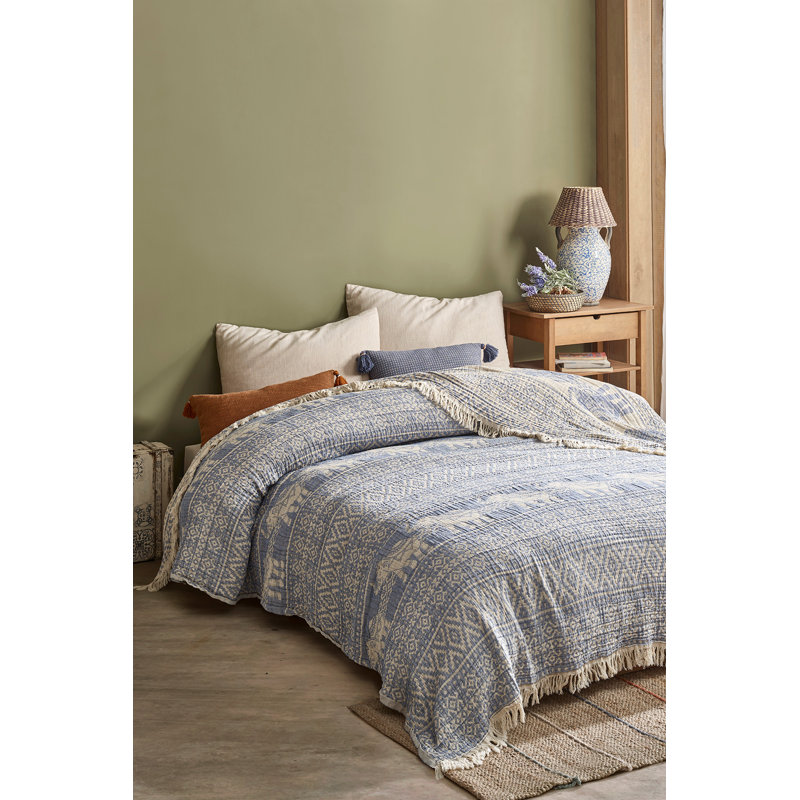 Courtepointe 100% coton Haywood, Bleu