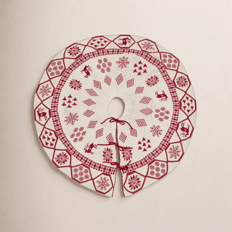 Jupe d'arbre en tricot bidirectionnelle festive, L 72 po