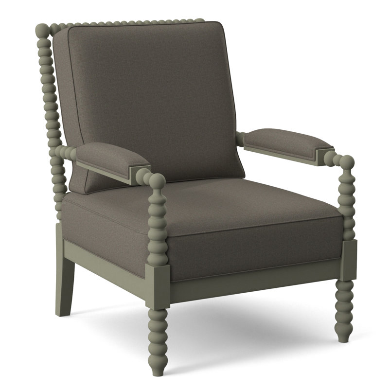 Lind Island 29" Wide Lounge Chair, Greystone Finish, Gray Sugar Performance; 0863-84
