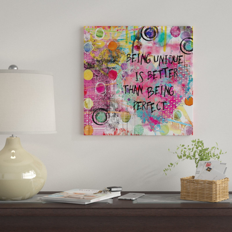 « is unique », peinture sur toile, H 12 po x l 12 po x P 1,5 po, Pas de tapis, Toile tendue