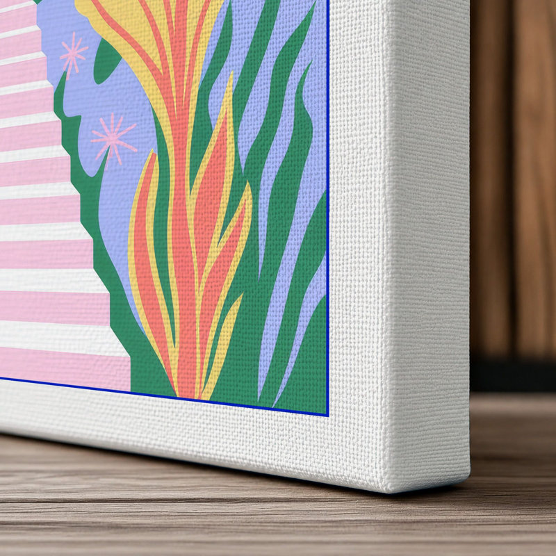 Garden Pathway Tropical - Wrapped Canvas, 36x24 - 91.4 x 61.0 cm, White Border