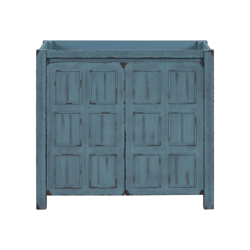 Meuble-lavabo 36 po, patiné rétro, Bleu