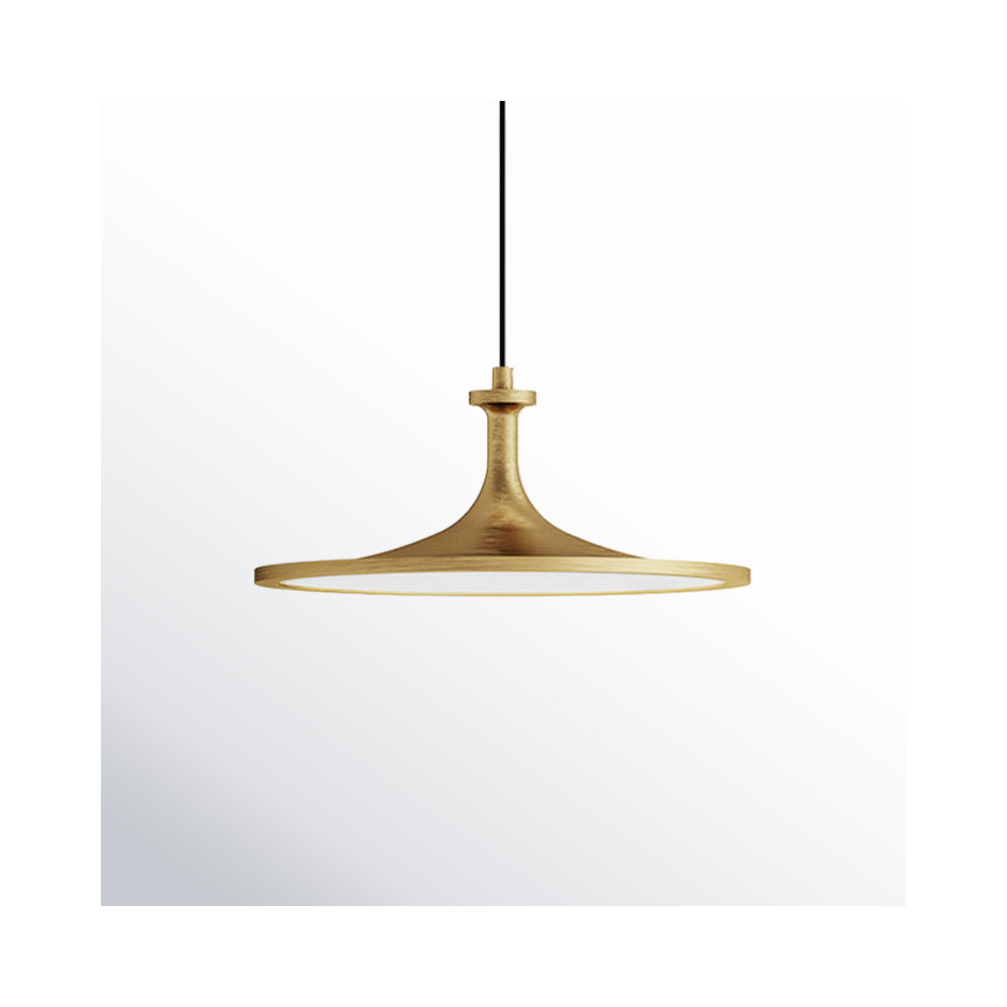 Daveney Single Light Dimmable LED Pendant, 5.25" H x 12" W x 12" D, Brushed Gold