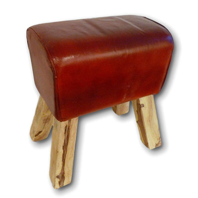 Tabouret de meuble-lavabo en bois cuir Kuehn