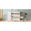 Lit escamotable double pleine grandeur avec placard, tiroirs et tablettes, blanc-224209643-224209652