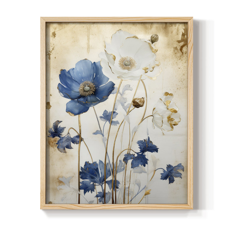 Reproduction encadrée FLORAL Series LVI - bois massif, H 11 po x l 9 po