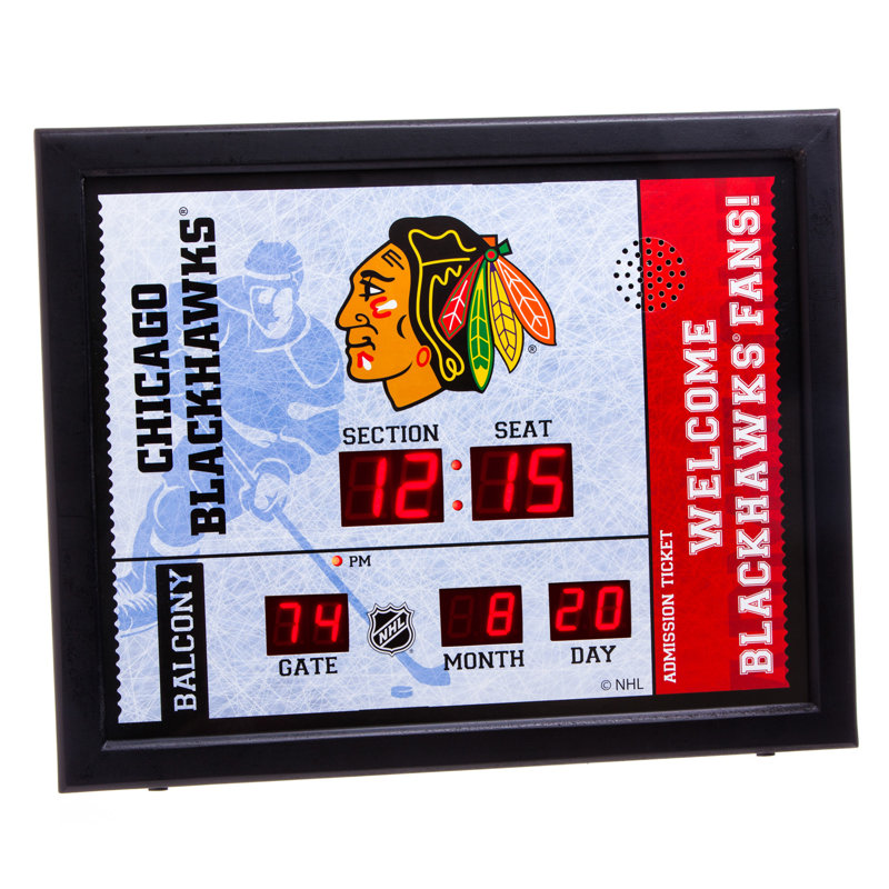 Horloge murale bluetooth NHL, Blackhawks de Chicago