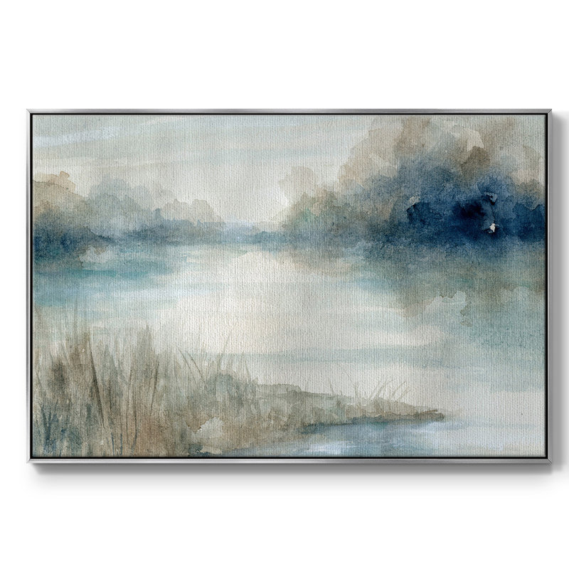 «Still Evening Waters», toile tendue avec châssis, H 41 po x l 27 po x P 2 po, Argent