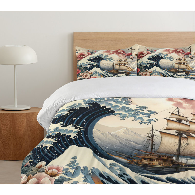 Nautical Duvet Cover, King Duvet Cover + 2 Standard Shams