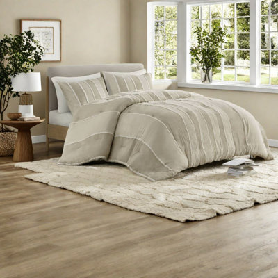 Premium Bedding Sets Cotton King Cal King Striped Modern Home