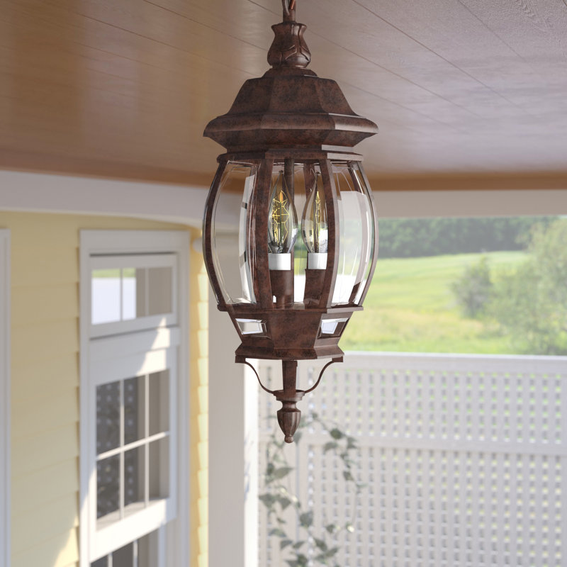 3 - Light Outdoor Hanging Lantern, Old Bronze