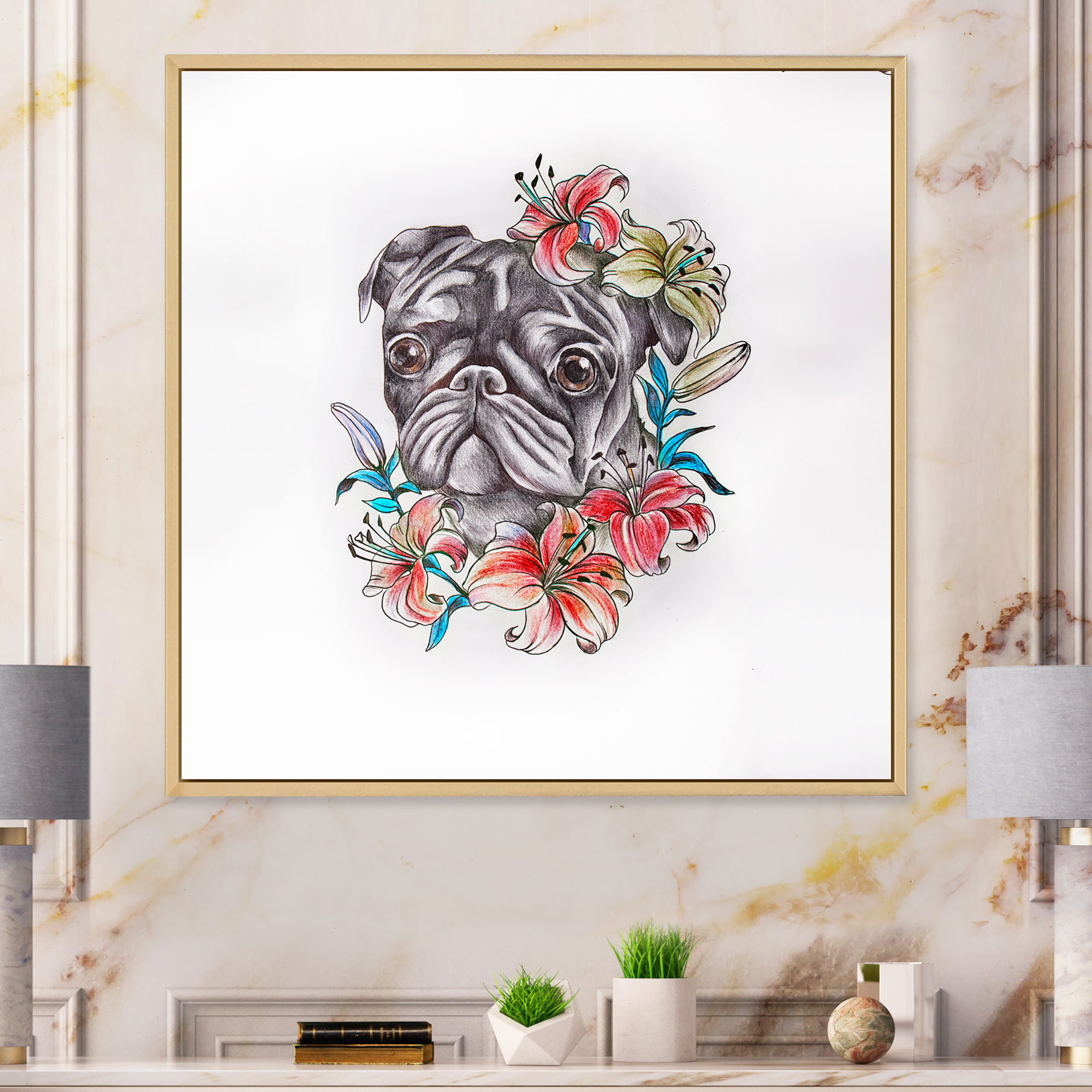 Pug best sale picture frame