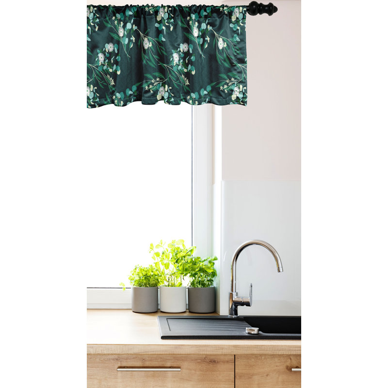 Cantonnière bleu et vert Ambesonne, L 54 po x L 18 po