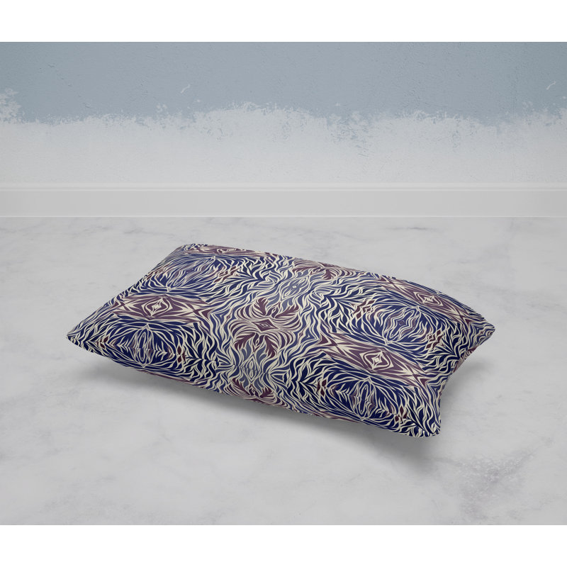 Leafy Whirl  Rectangular Throw Pillow, Blue/Purple
