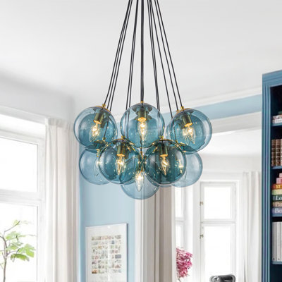 13 - Light Glass Bubble Cluster Chandelier