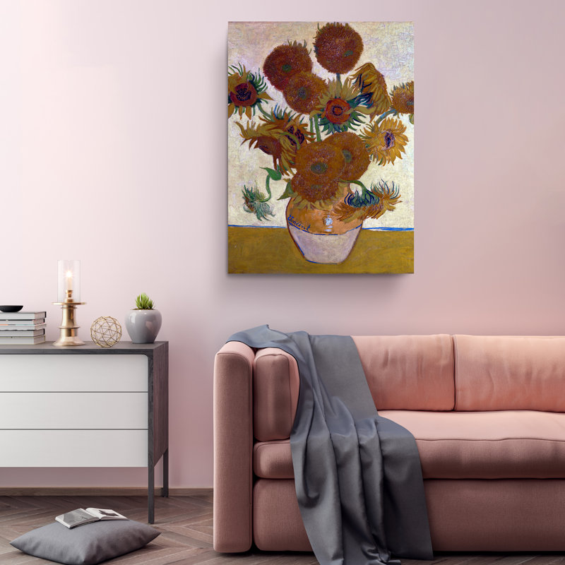 Reproduction d'art sur toile, "Tournesols 1888" par Vincent Van Gogh, L 40 po x H 60 po