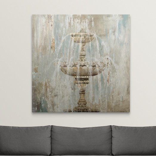 « fontaine », reproduction d’art, H 35 po x l 35 po x P 1,5 po, Toile