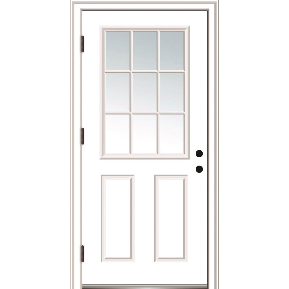 Clear Glass 80'' Paneled Steel Front Entry Doors MMI DOOR Door 
