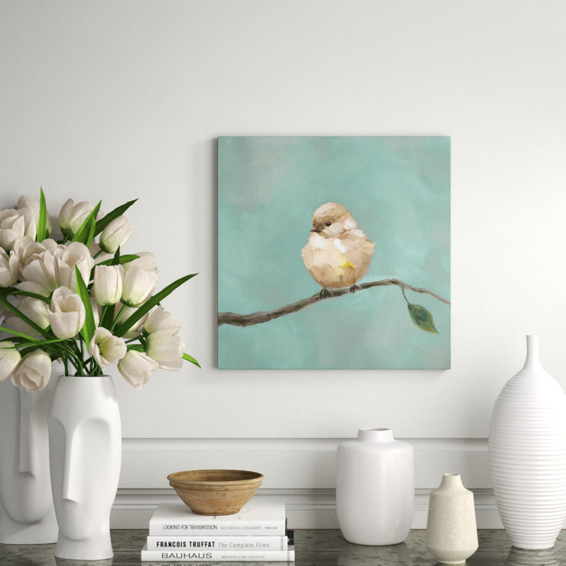 Baby Bird I Painting by Beverly Fuller, Glass Coat, 20" H x 20" W