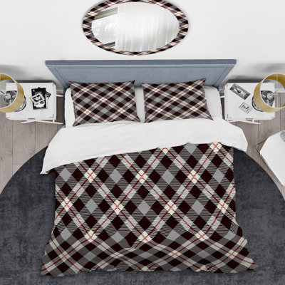 Ensemble de housse de couette en microfibre noir / blanc 3 pièces