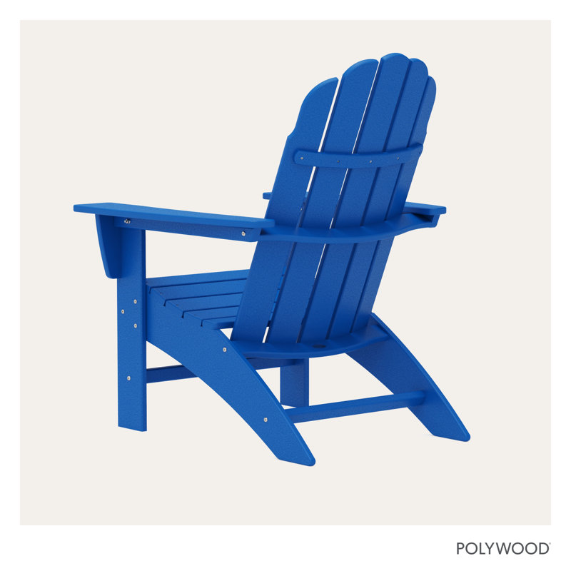 POLYWOOD Vineyard Curveback Resin Adirondack Chair, Pacific Blue