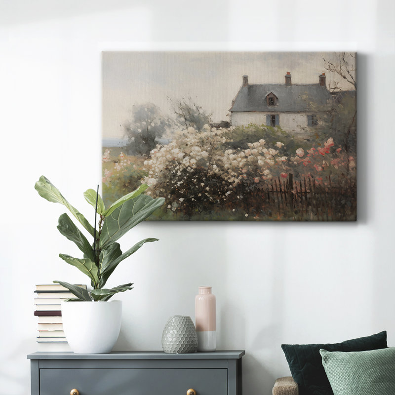 Paysage rétro - XIV, H 9 po x l 13 po x P 1,5 po, Toile tendue