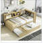 Lit de jour simple avec lit gigogne, armoires de rangement et ports USB-1199446879