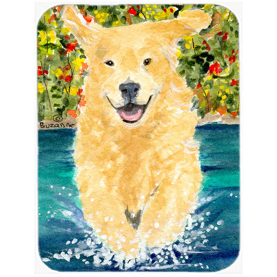 East Urban Home Golden Retriever Glass Cutting Board