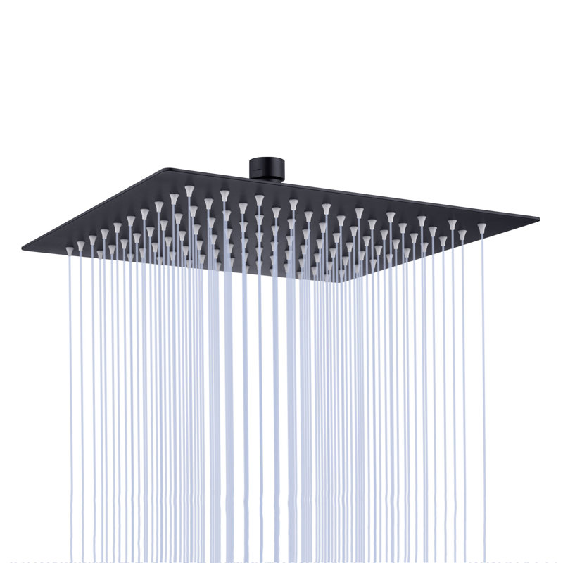 Pomme de douche fixe Rain, Noir mat