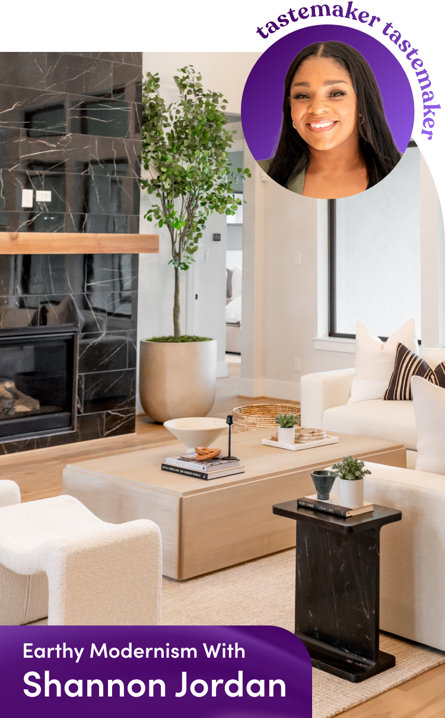 Tranquil tones and organic elements.