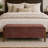 Multifunctional Chenille Storage Bench with Cylindrical Solid Wood Legs-304230506