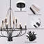Kenwyn 12-Light Dimmable Wagon Wheel Chandelier with Beaded Accents
