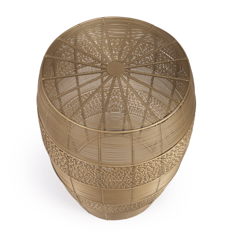 Bellarose Metal Side Table, Polished Gold