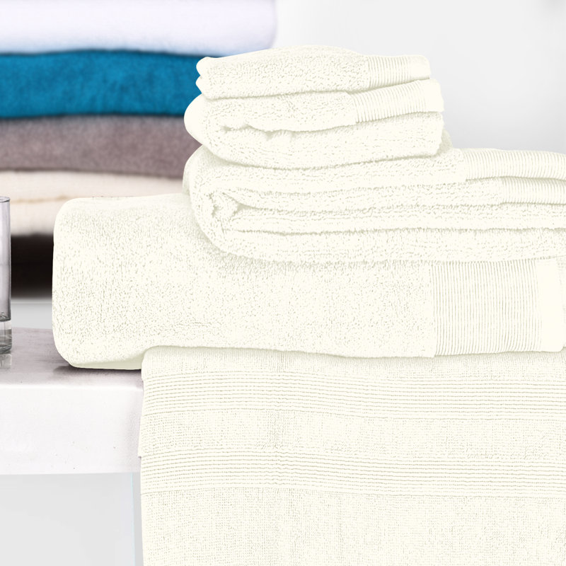 Ensemble de serviettes 6 pièces 100% coton Danielburnham, Crème