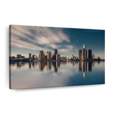 «Detroit Skyline Reflection» sur impression sur toile