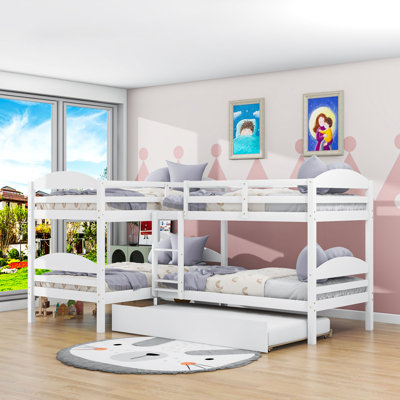 Lit superposé en bois avec lit gigogne simple Hardej Kids