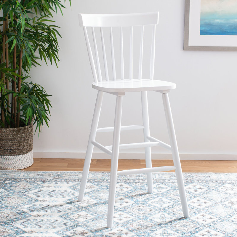 Solid Wood Counter Stool, White, Bar Stool (73.7cm Seat Height)
