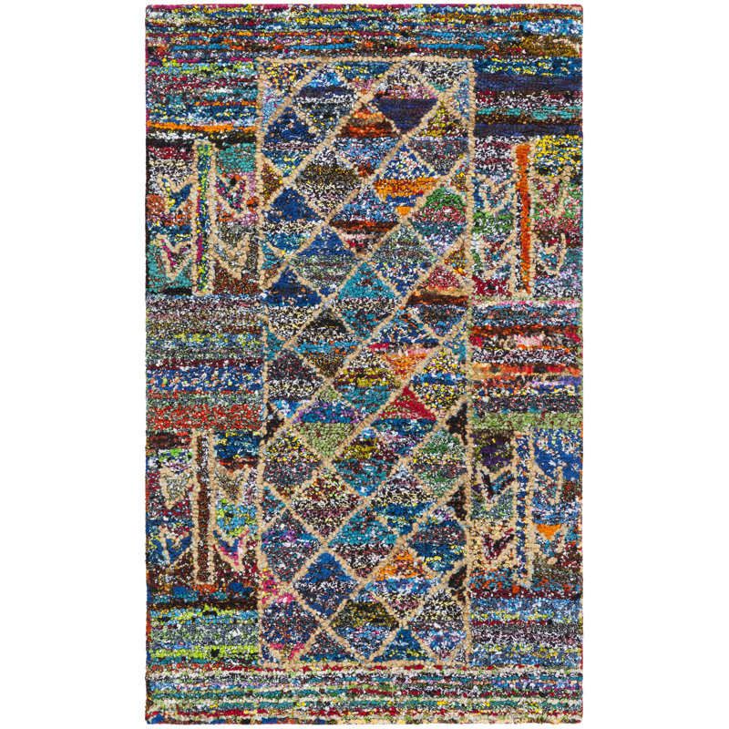 Tapis en coton touffeté à la main Hammd, Rectangle 2 pi x 3 pi
