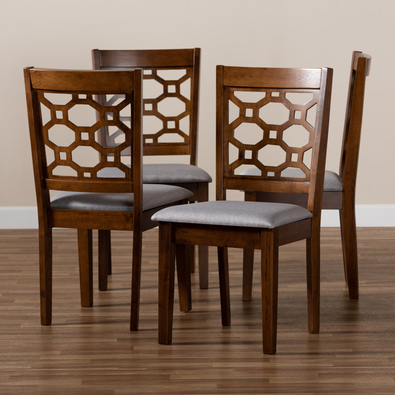 Gaiwalin 17.7'' H Upholstered Side Chair, Gray, Walnut Brown