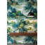 Papier peint traditionnel paysage verdoyant d'inspiration asiatique